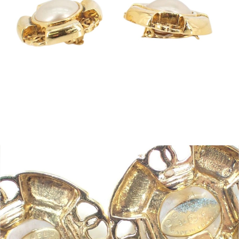 Chanel Paris Spring 1994 Pearl CC Logo clip-on Earrings - Picture 7 of 9
